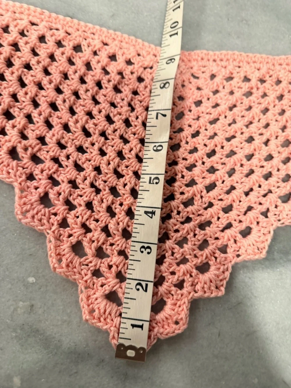 Handmade Crochet Kerchief Head Scarf Cotton Boho Triangle Wrap Fest Cottagecore
